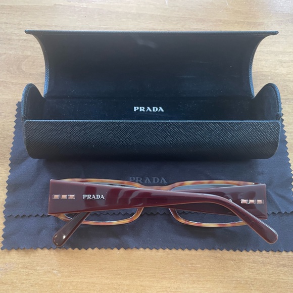 Prada tortoiseshell eyeglasses with Prada cloth and case - Picture 1 of 6